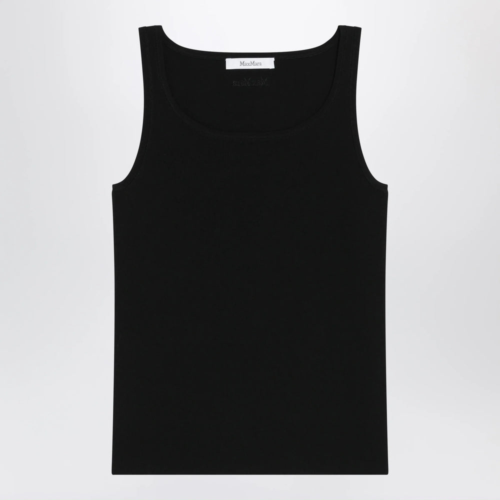 Max Mara - Sleeveless viscose crêpe knit top in black Brand Shirts & Tops S