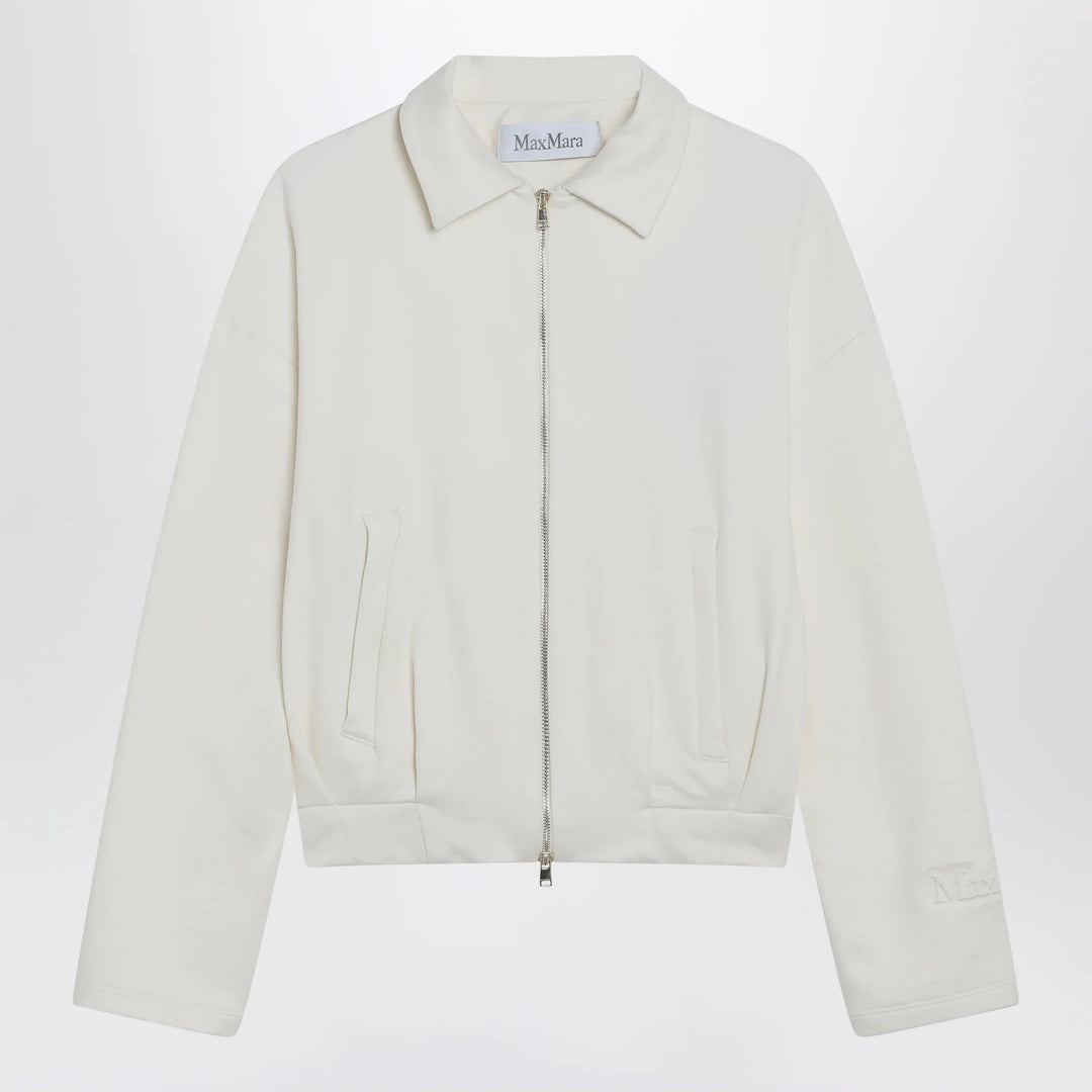 Max Mara - White cropped sweatshirt in silk blend Brand Shirts &amp; Tops M