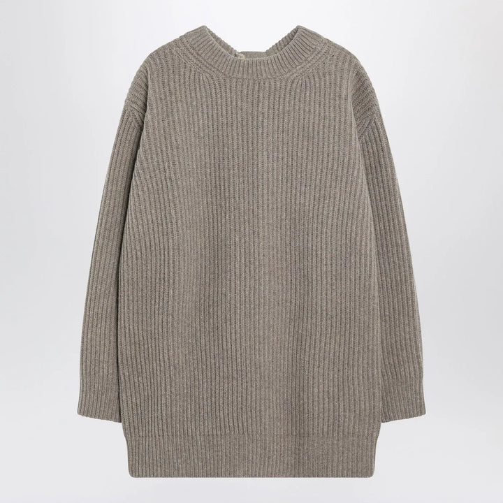 MM6 Maison Margiela - Oversized beige ribbed sweater Brand Shirts &amp; Tops S