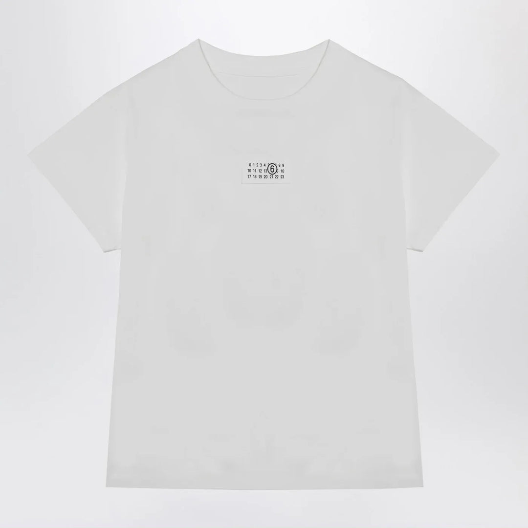 MM6 Maison Margiela - White T-shirt with Numeric Signature patch Brand Shirts &amp; Tops XS