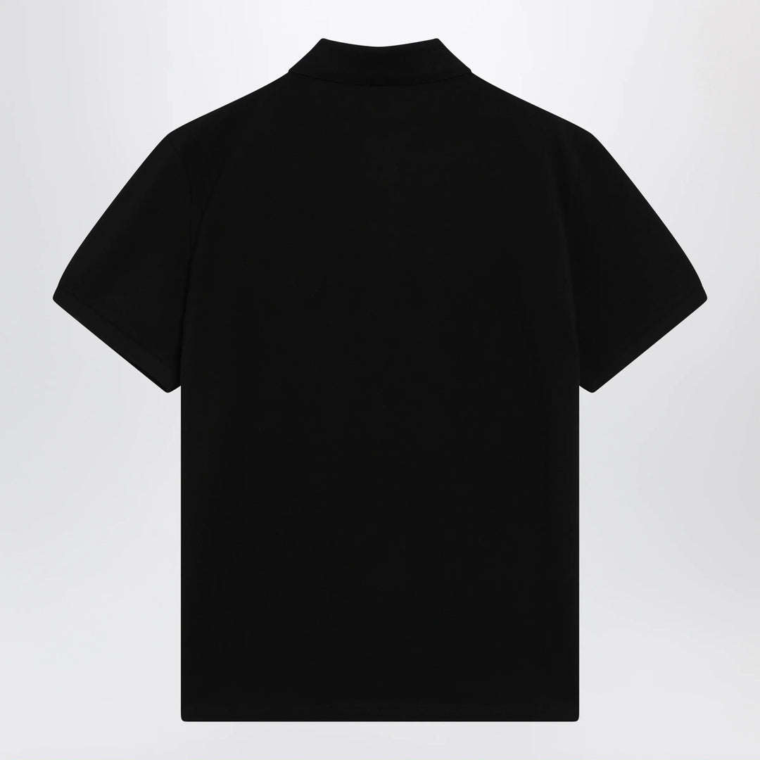 Moncler - Black cotton piqué polo shirt with logo Brand Shirts &amp; Tops