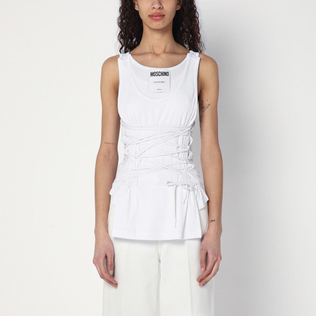Shirts & Tops 42  IT Moschino - White tank top in cotton with laces Brand