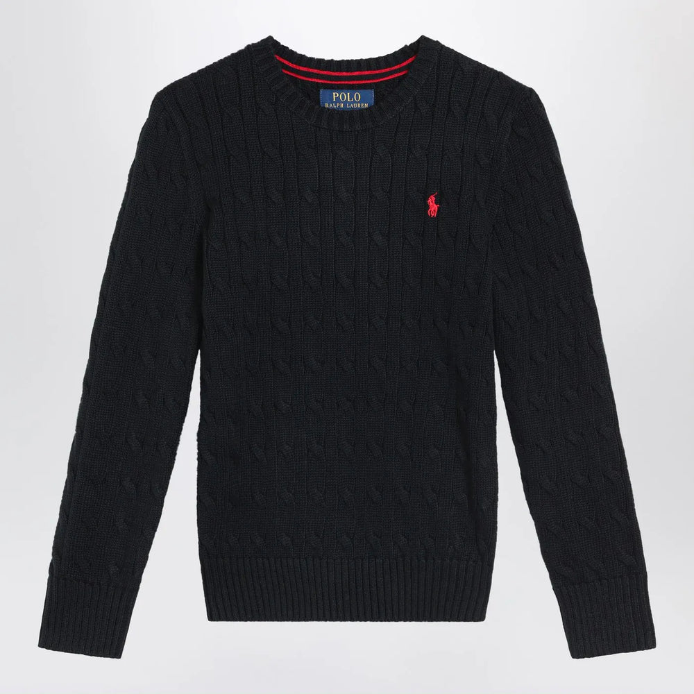 Polo Ralph Lauren - Black cable-knit crewneck sweater Brand Shirts & Tops S