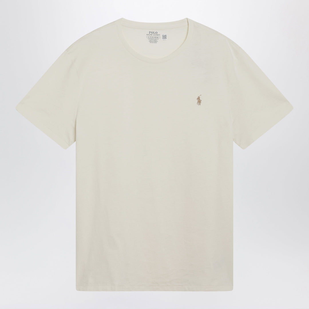 Shirts &amp; Tops Polo Ralph Lauren - Cream Cotton Custom Slim-Fit T-Shirt Brand
