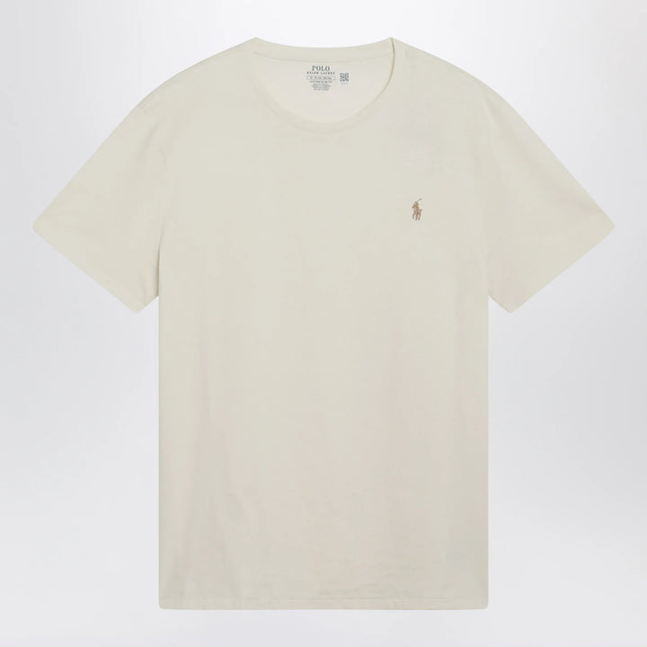Polo Ralph Lauren - Cream Cotton Custom Slim-Fit T-Shirt Brand Shirts &amp; Tops S