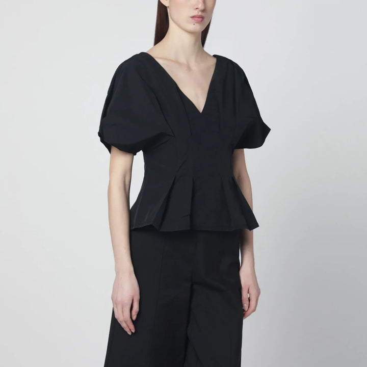 SIMKHAI - Rozen black cotton faille top Brand Shirts &amp; Tops 4 US