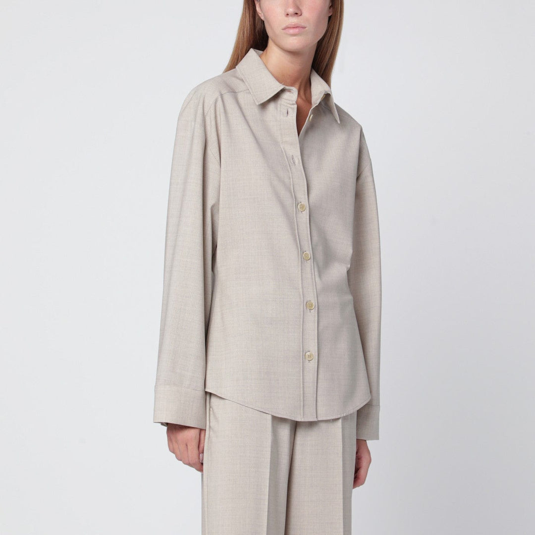 Shirts &amp; Tops L Stucco-coloured wool shirt Brand
