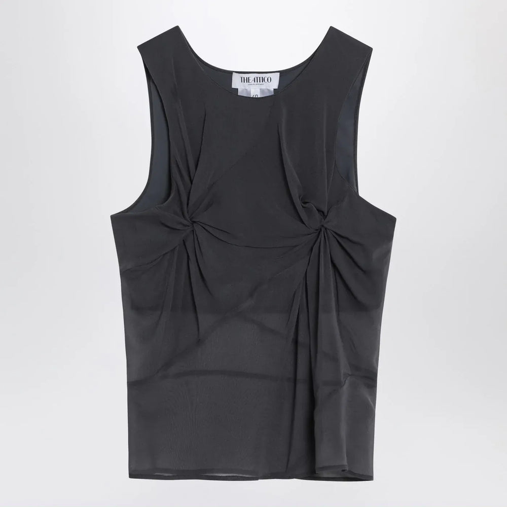 The Attico - Gray silk tank top Brand Shirts & Tops 40  IT