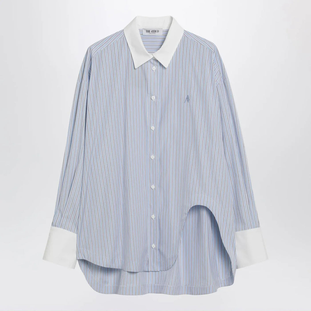 The Attico - Light blue/white striped shirt Brand Shirts &amp; Tops 42  IT