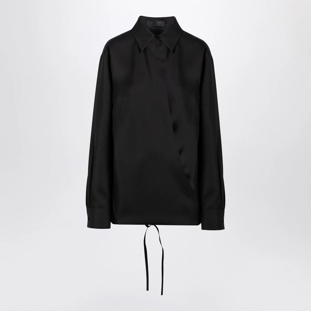 Valentino - Black shirt with drawstring Brand Shirts &amp; Tops 42  IT