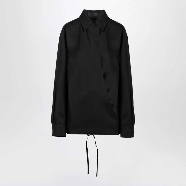 Valentino - Black shirt with drawstring Brand Shirts &amp; Tops 42  IT
