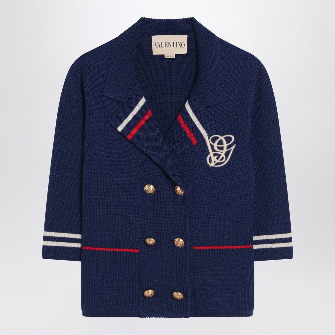 Shirts & Tops M Valentino - Blue double-breasted wool cardigan Brand