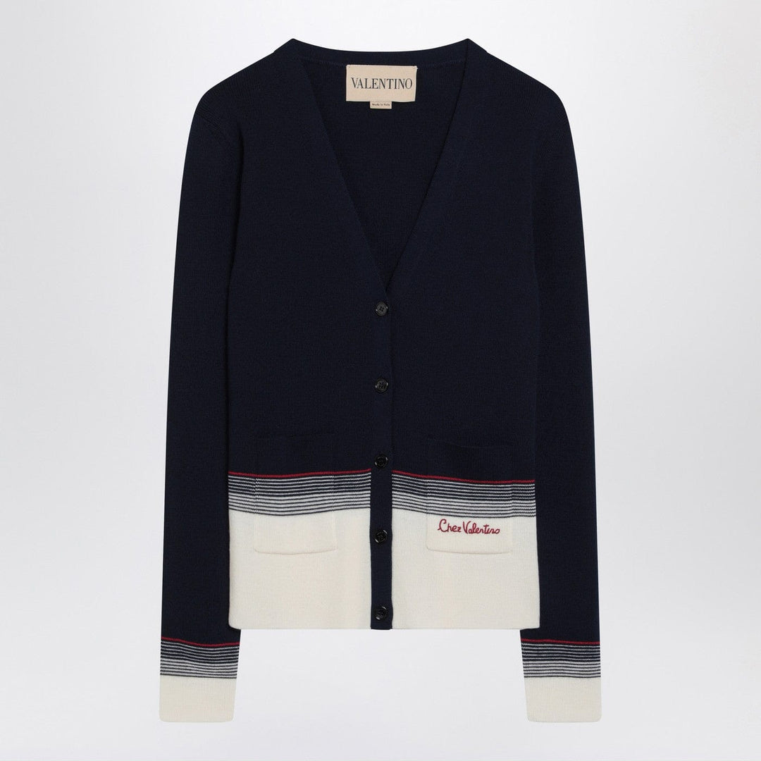 Shirts &amp; Tops S Valentino - Cardigan with Chez Valentino embroidery in wool Brand