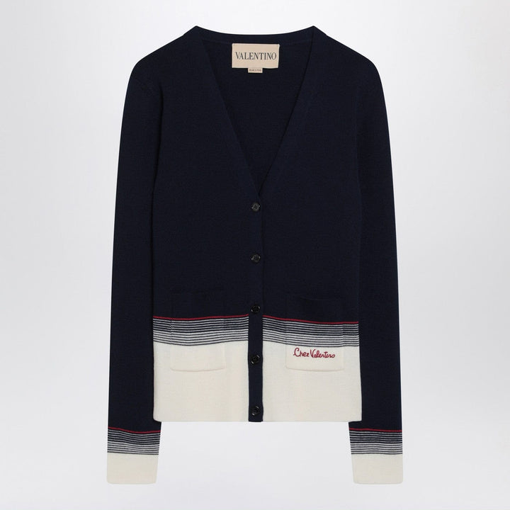 Shirts &amp; Tops S Valentino - Cardigan with Chez Valentino embroidery in wool Brand