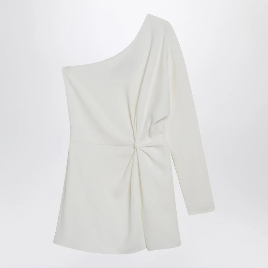 Valentino - Ivory one-shoulder top in couture cady Brand Shirts &amp; Tops 40  IT