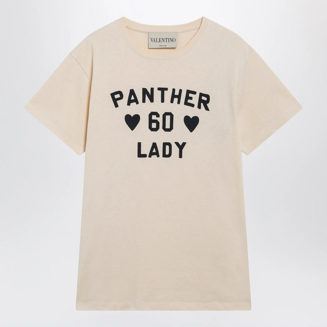 Valentino - Panther Lady cotton jersey T-shirt in birch/black Brand Shirts &amp; Tops XS