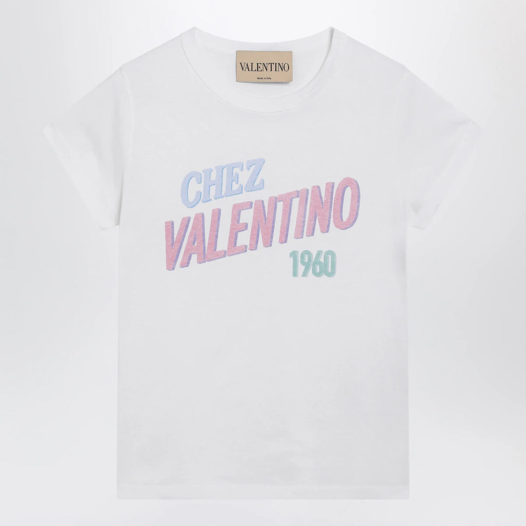 Valentino - White cotton T-shirt with logo print Brand Shirts &amp; Tops XS