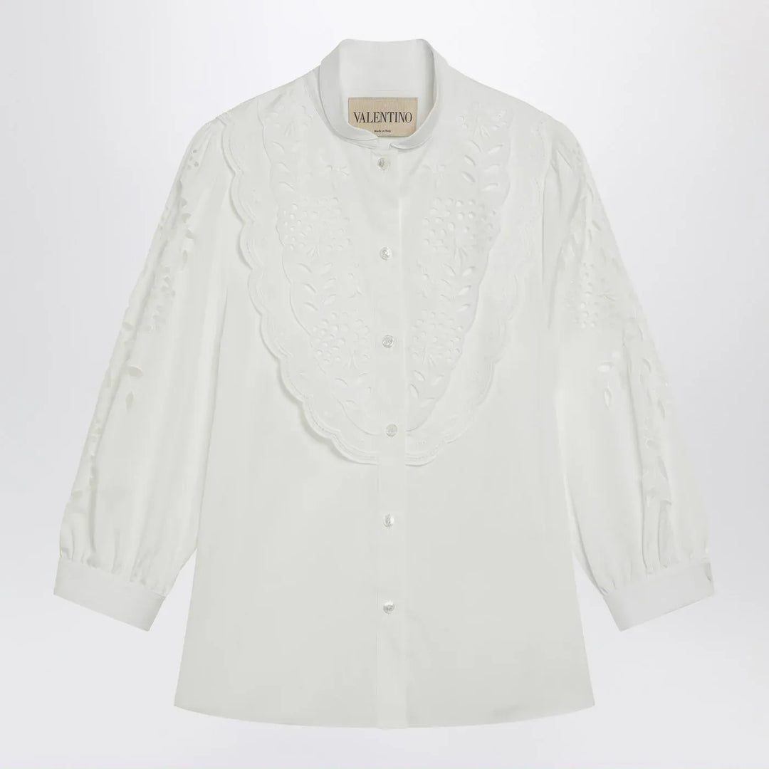 Valentino - White shirt with Sangallo embroidery Brand Shirts &amp; Tops 40  IT