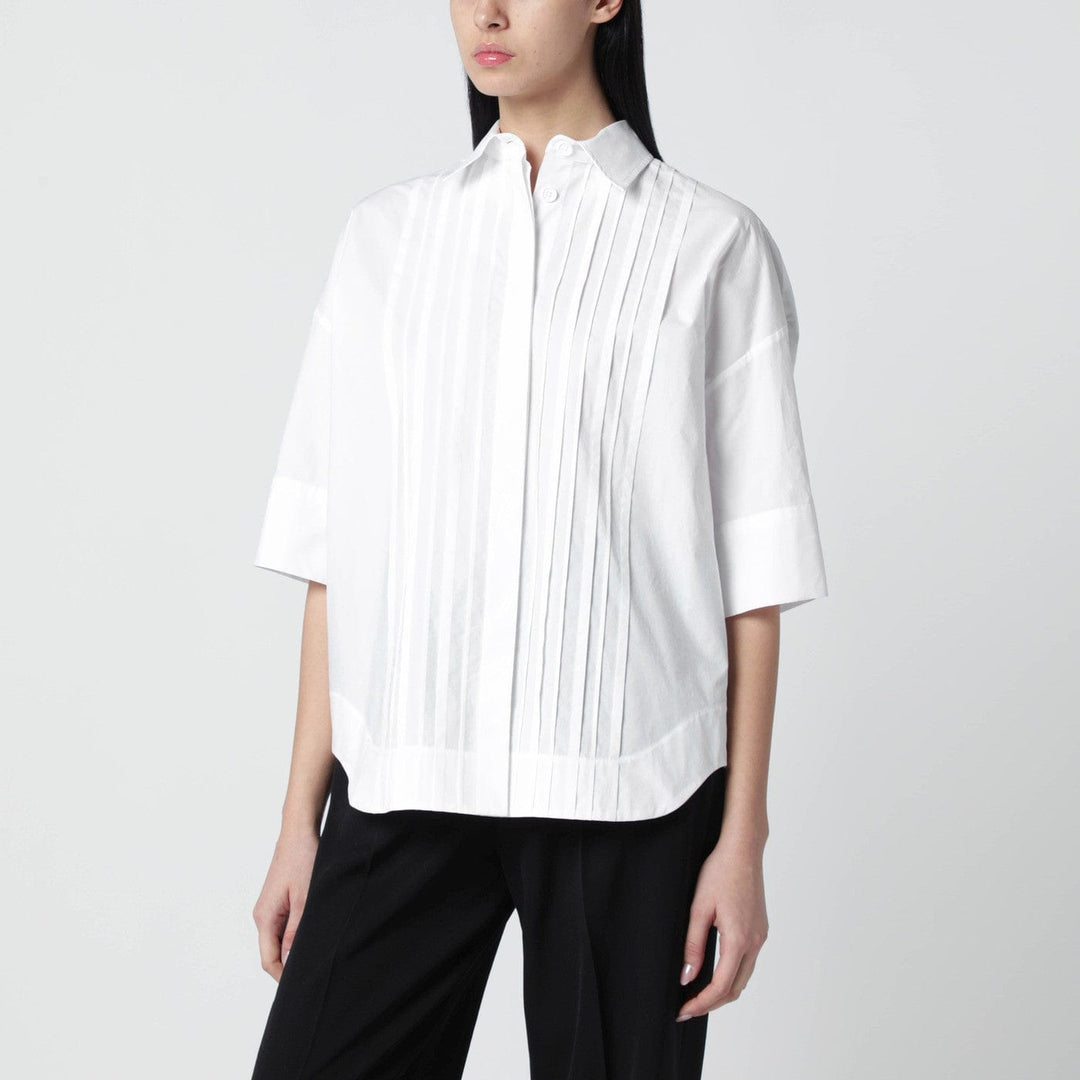 Shirts & Tops White cotton shirt with pleated detail Brand