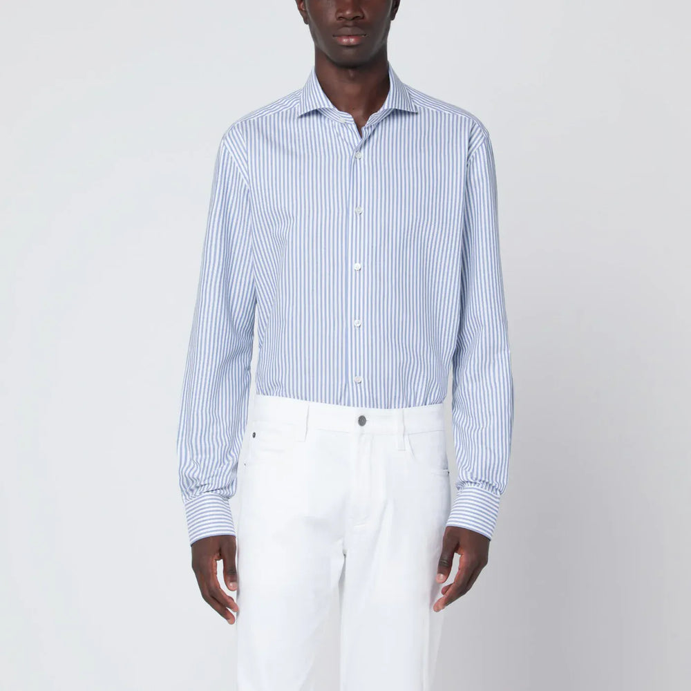 XACUS - White Tailor Fit striped Travel shirt Brand Shirts & Tops 39