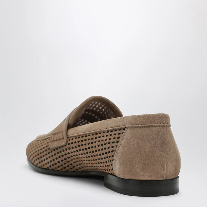 Brunello Cucinelli - Brown loafers in Sparkling Net leather Brand Shoes