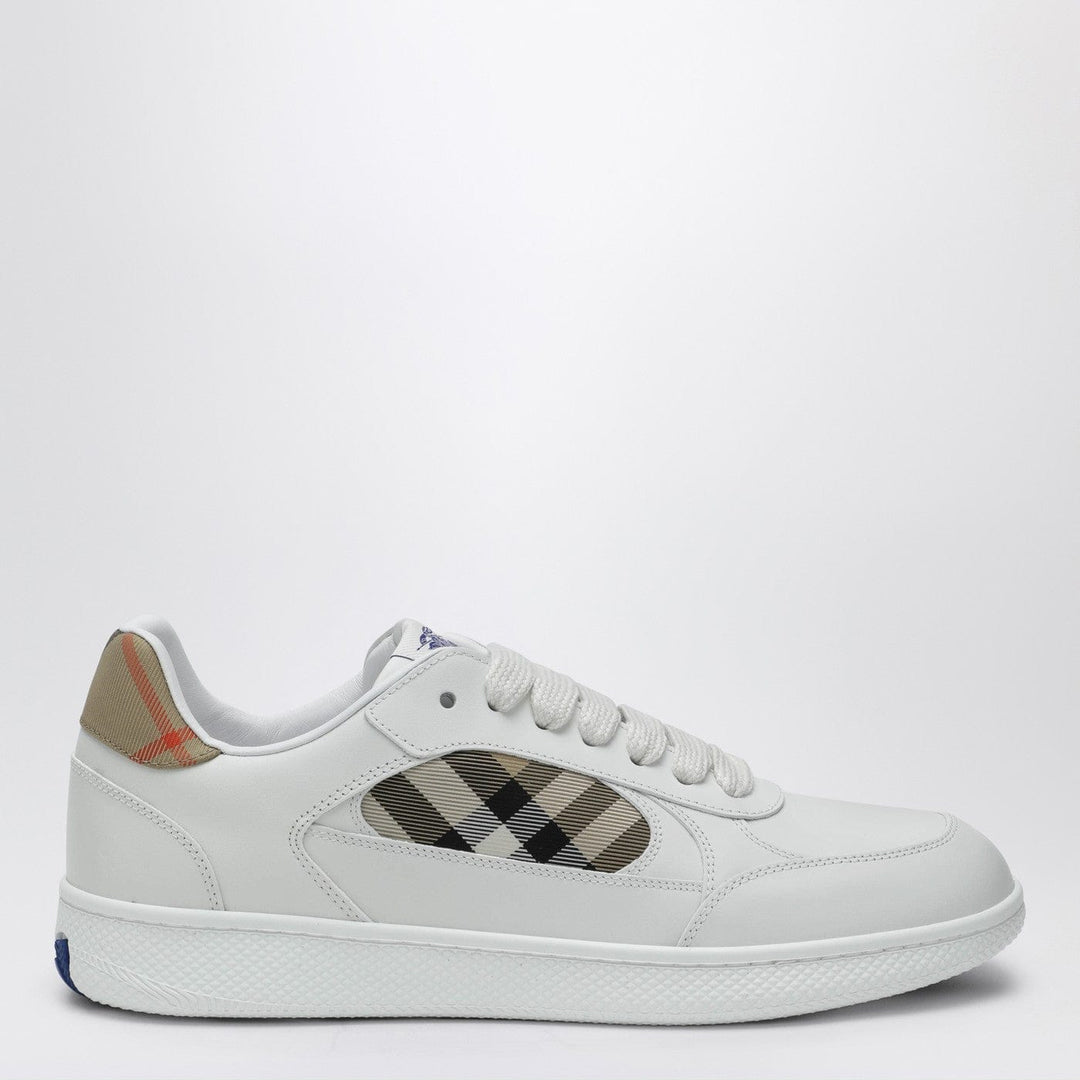 Shoes Burberry - Terrace sneakers in leather and beige Check Brand