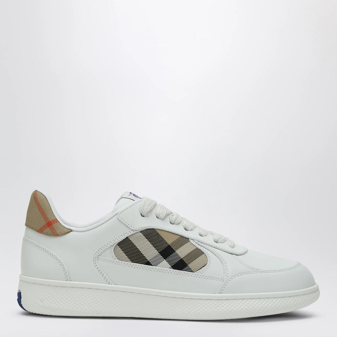 Burberry - White leather sneaker terrace and Check Brand Shoes 36 IT