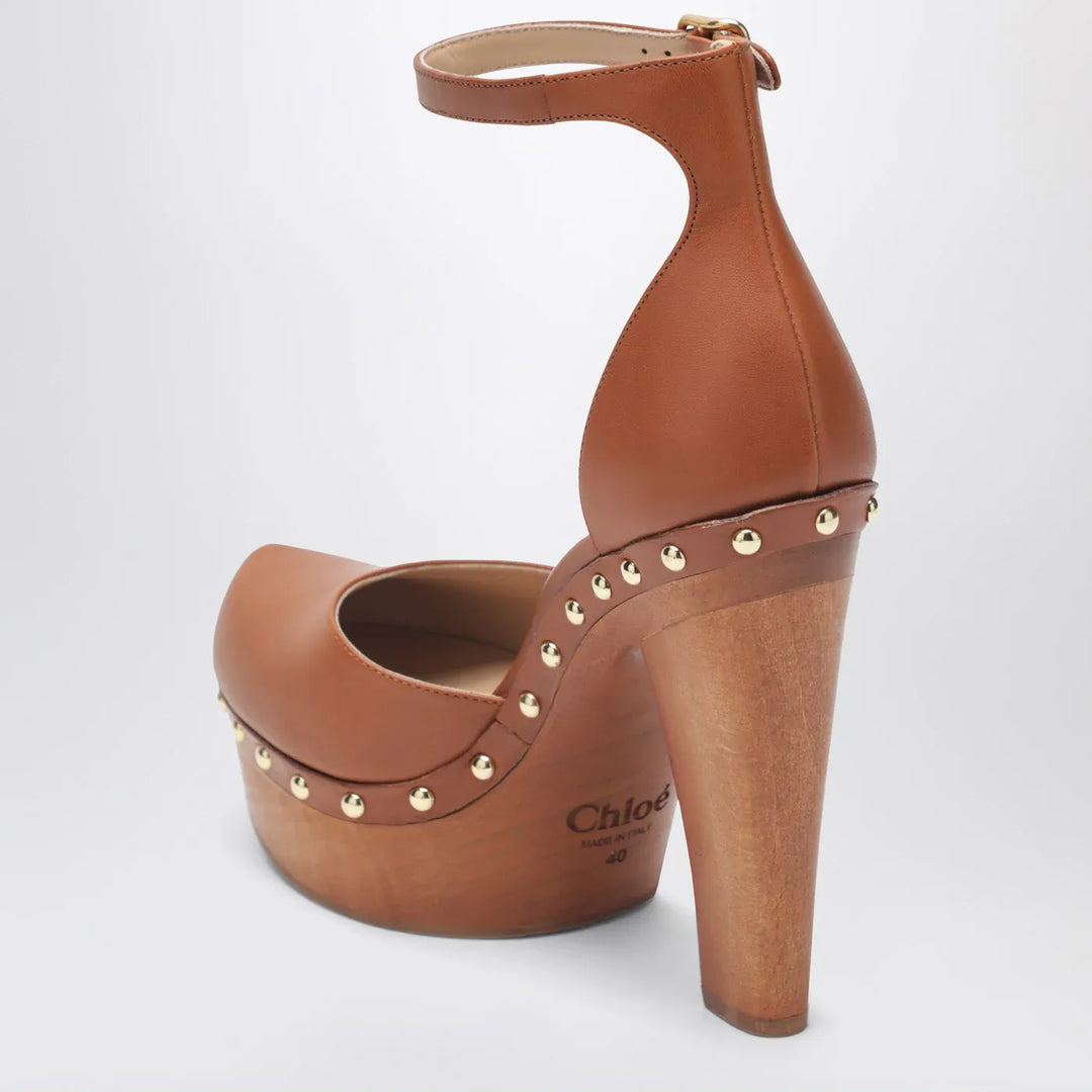 Chloé - Brown platform pumps with studs Brand Shoes