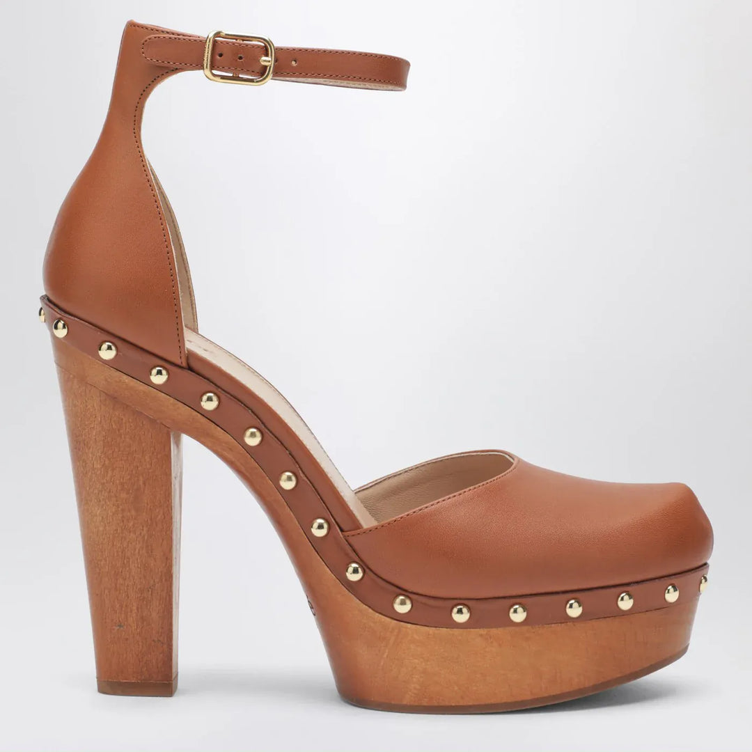 Chloé - Brown platform pumps with studs Brand Shoes 38 IT
