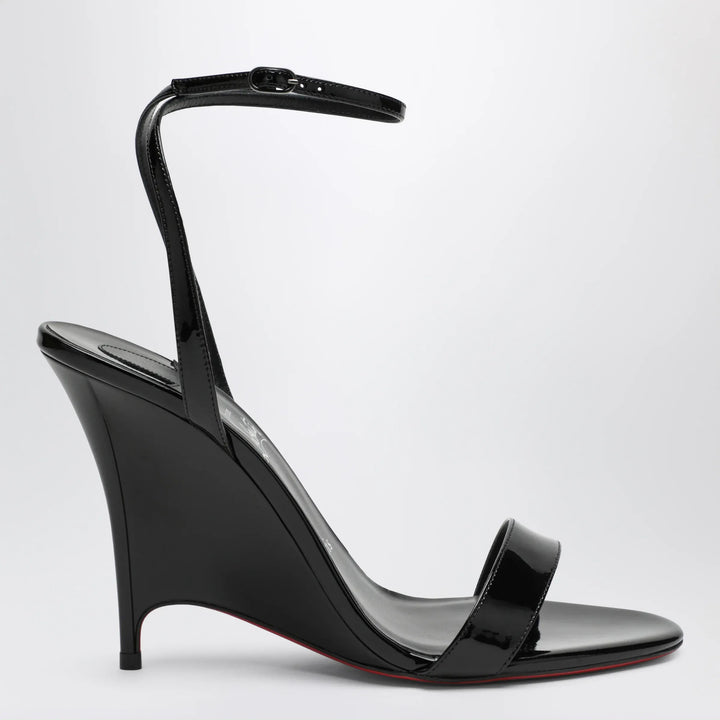 Christian Louboutin - Miss Z black patent leather wedge sandals Brand Shoes 36 IT