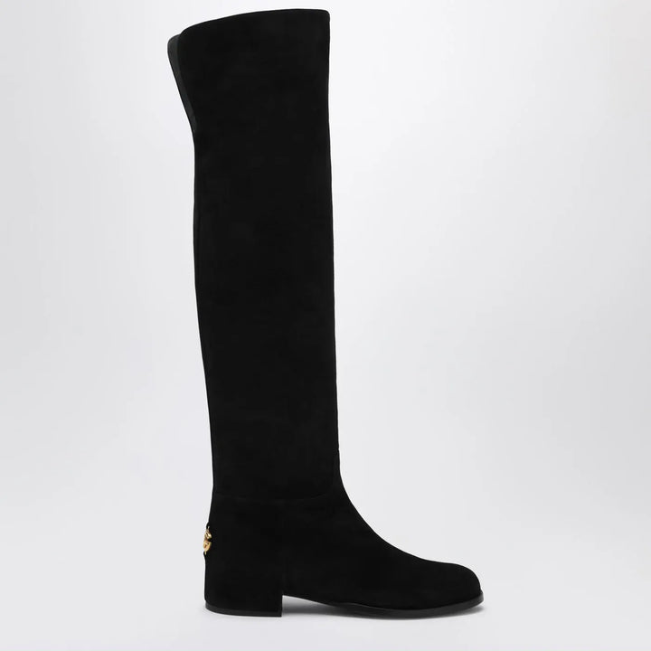 Dolce&amp;Gabbana - High suede boot black Brand Shoes 37,5 IT