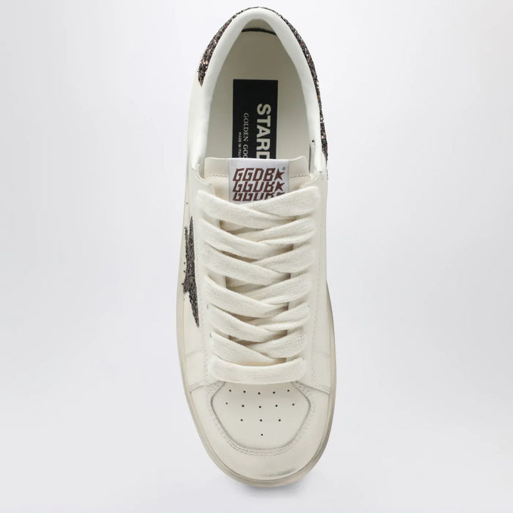 Golden Goose - Stardan Sneakers in white leather and brown glitter Brand Shoes