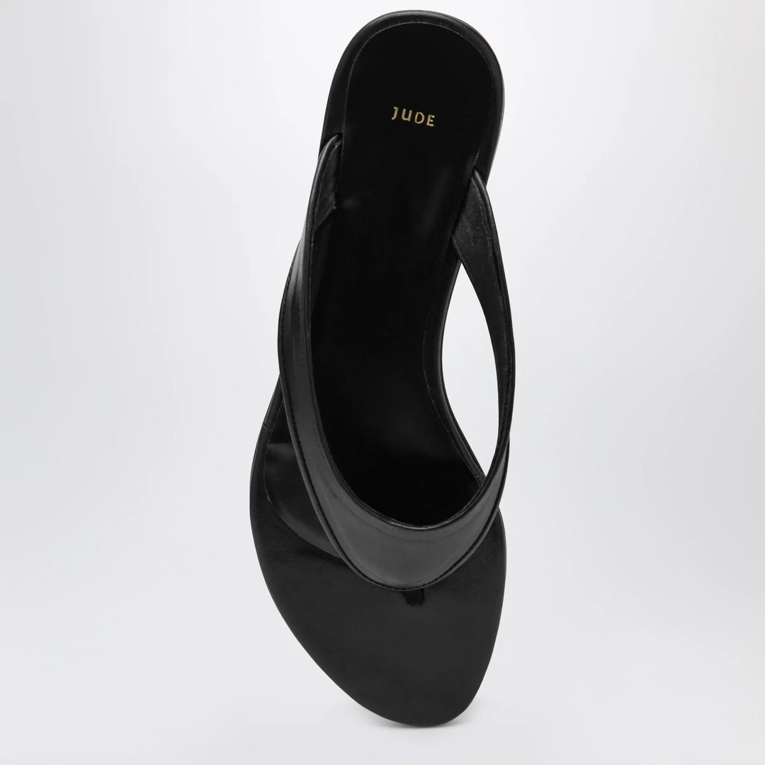 Jude - Black Leather Rue Sandal Brand Shoes