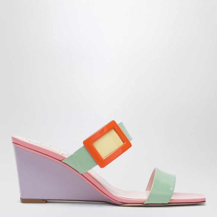Shoes ROGER VIVIER - Belle Vivier wedge mules in green/purple patent leather Brand
