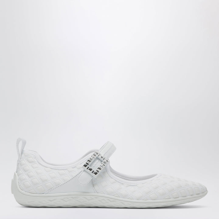 Shoes ROGER VIVIER - Viv Low Ballerina Flats with Fabric Strap in White Brand
