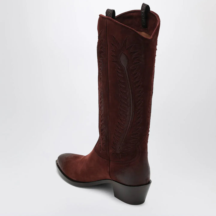 Sartore - Brown suede Frida western boot Brand Shoes