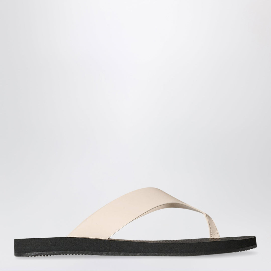 Shoes The Row - Ginza calfskin leather thong sandal in ivory/black Brand