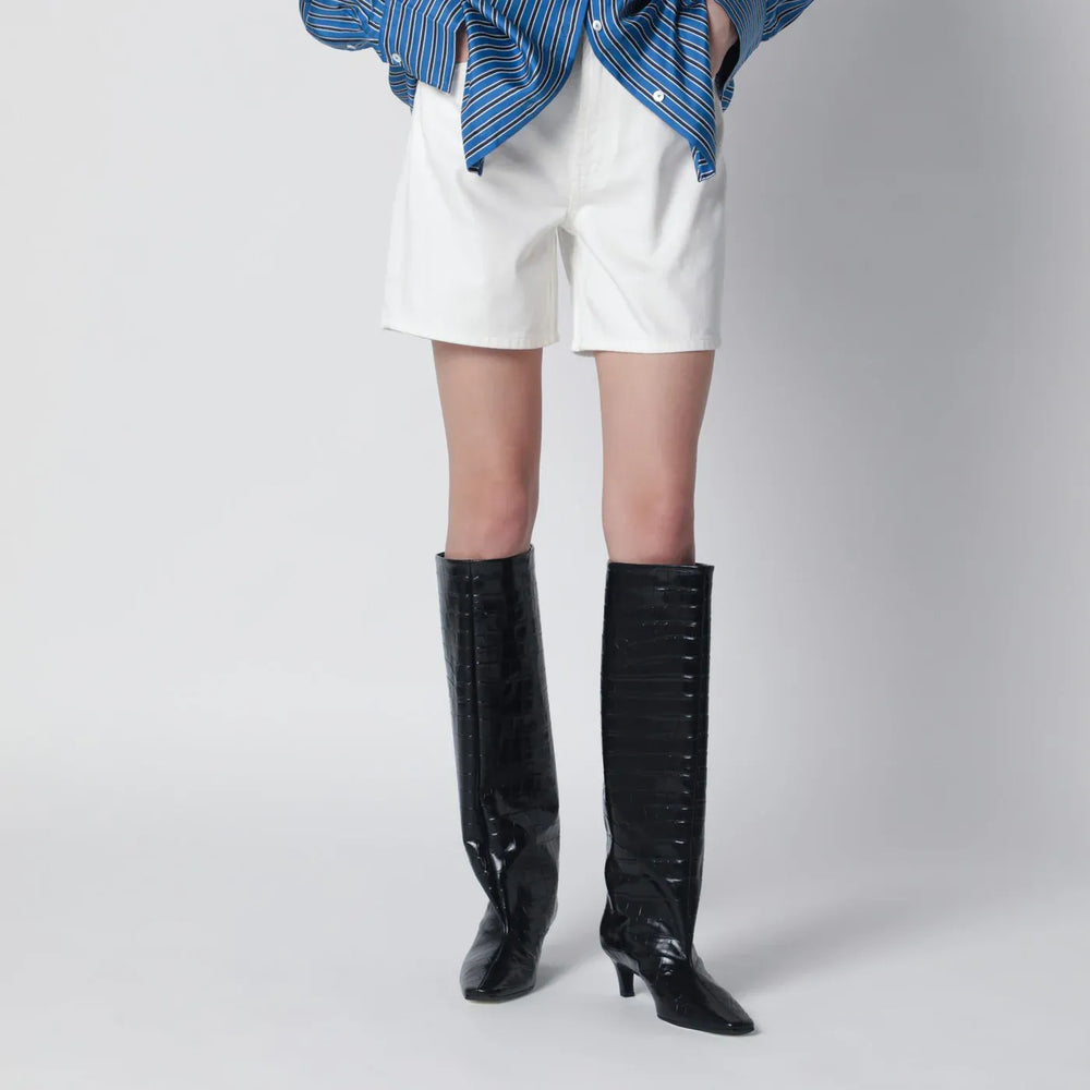ANINE BING - Ecru Kat denim Shorts Brand Shorts 25