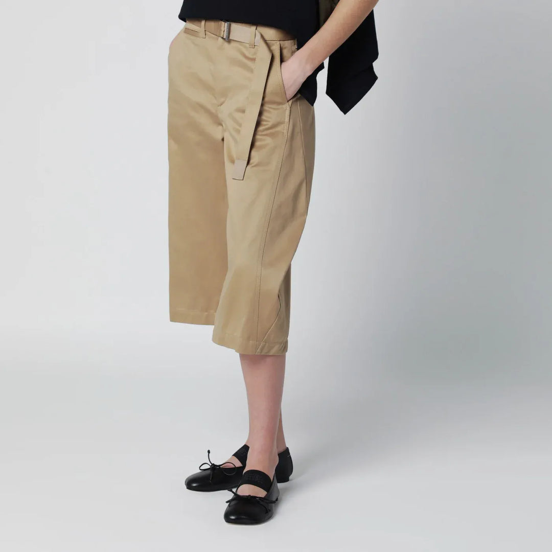 Sacai - Beige cotton chino bermuda shorts Brand Shorts