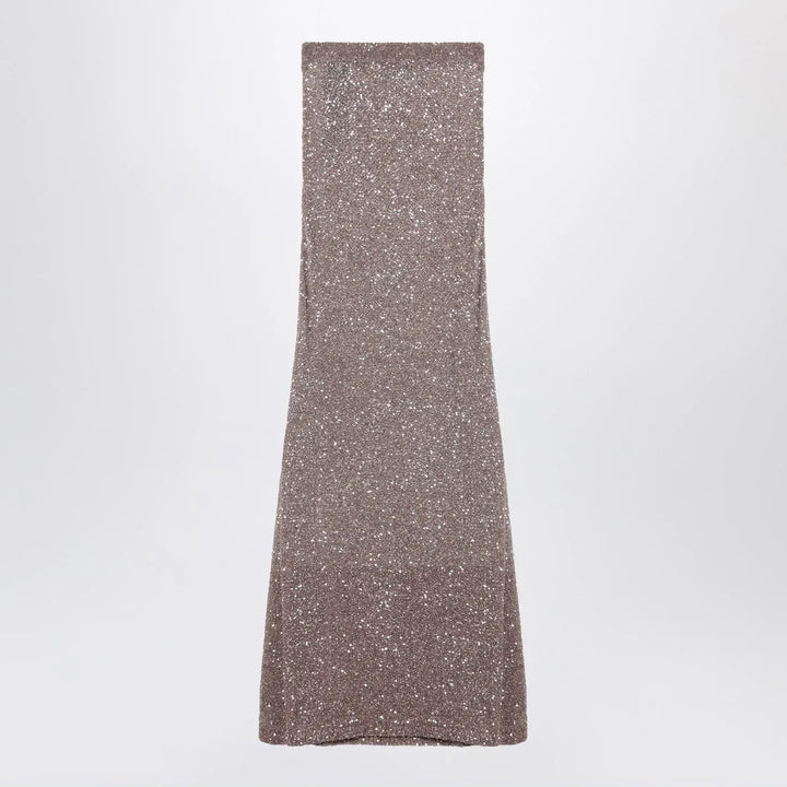 Balenciaga - Light brown/silver maxi skirt with sequins Brand Skirts S