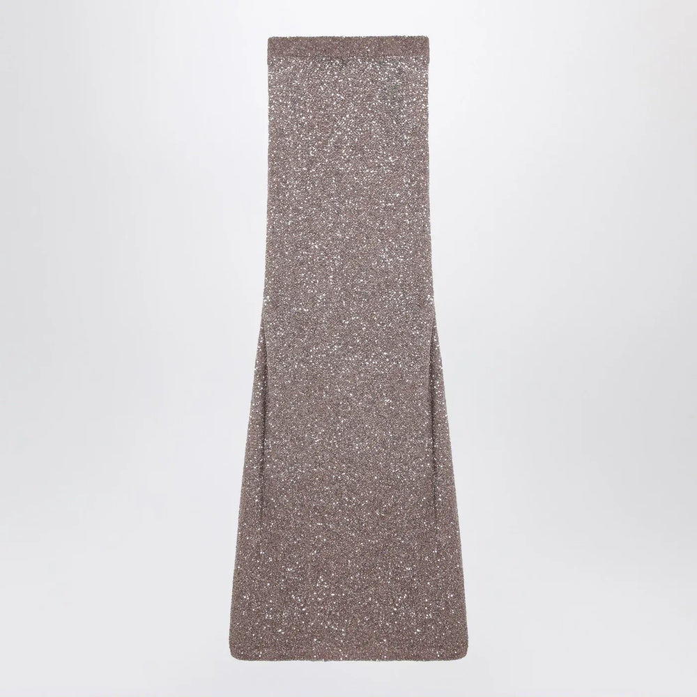 Balenciaga - Light brown/silver maxi skirt with sequins Brand Skirts S