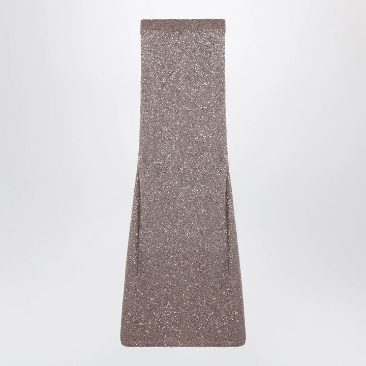 Balenciaga - Light brown/silver maxi skirt with sequins Brand Skirts S