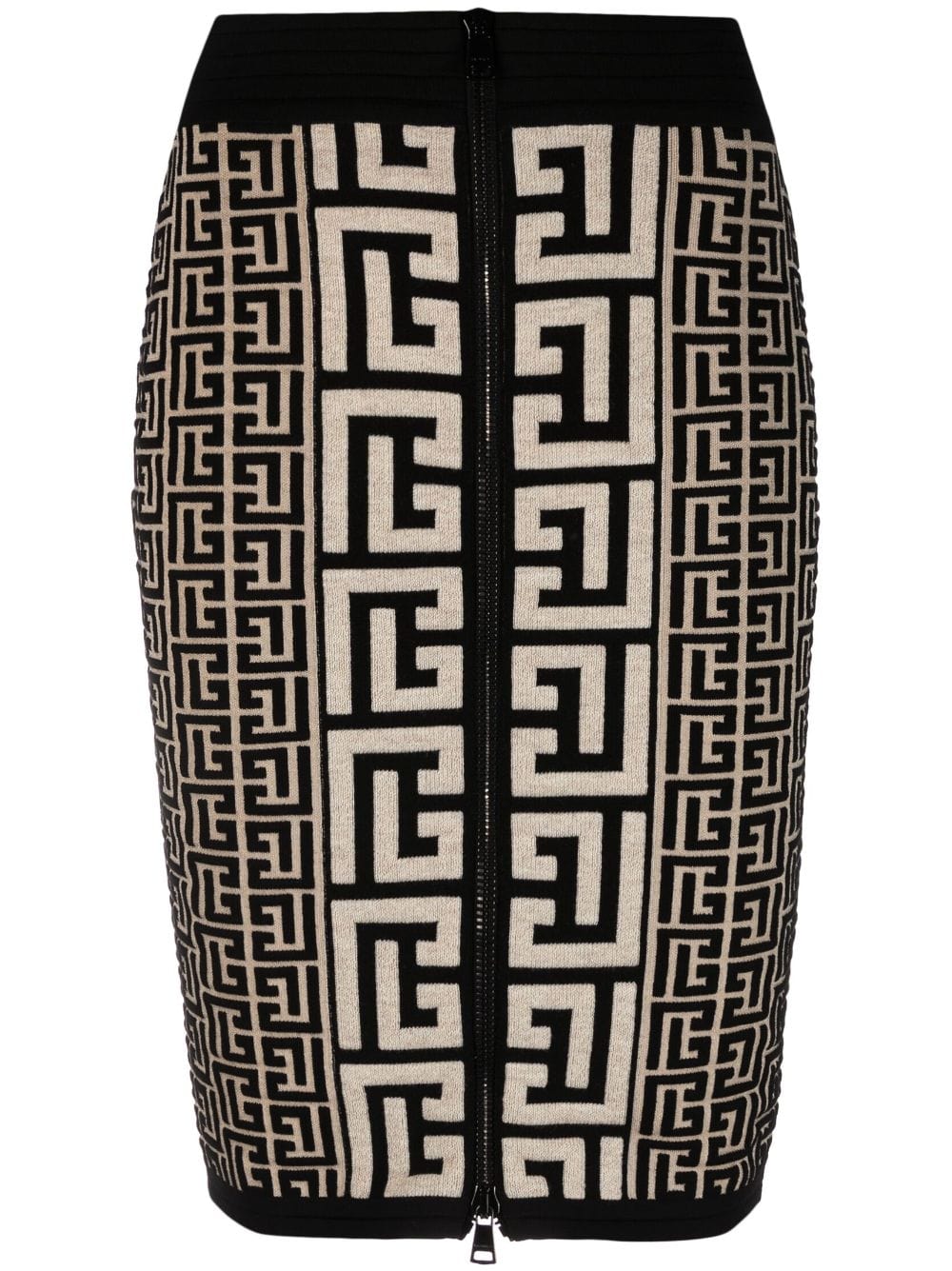 Balmain Skirts 40 Balmain Intarsia Knit Skirt Balmain Monogram Knit Midi Skirt Brand