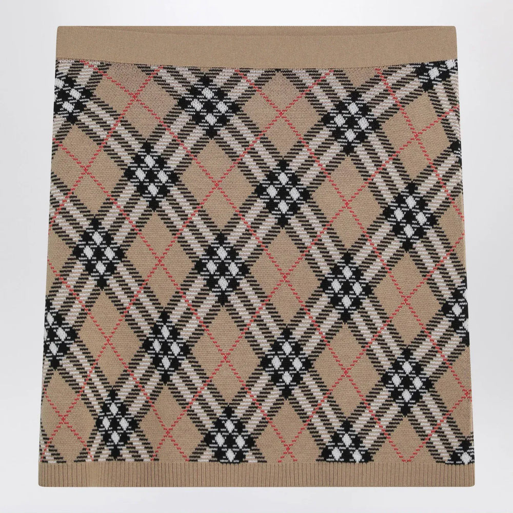 Burberry - Wool and mohair blend check mini skirt Brand Skirts XS