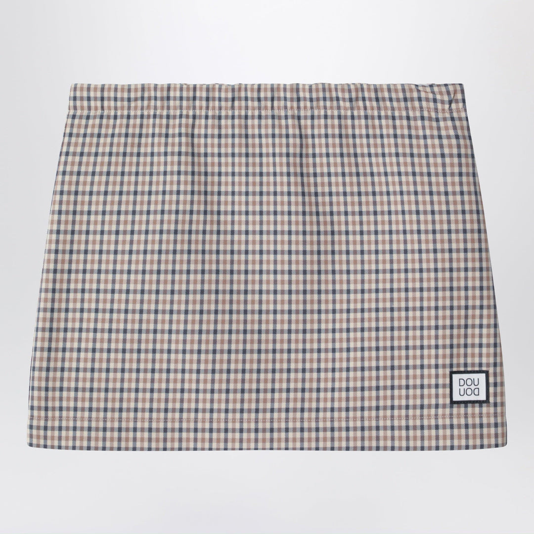 Skirts Douuod - Betulla beige mini skirt with check pattern Brand