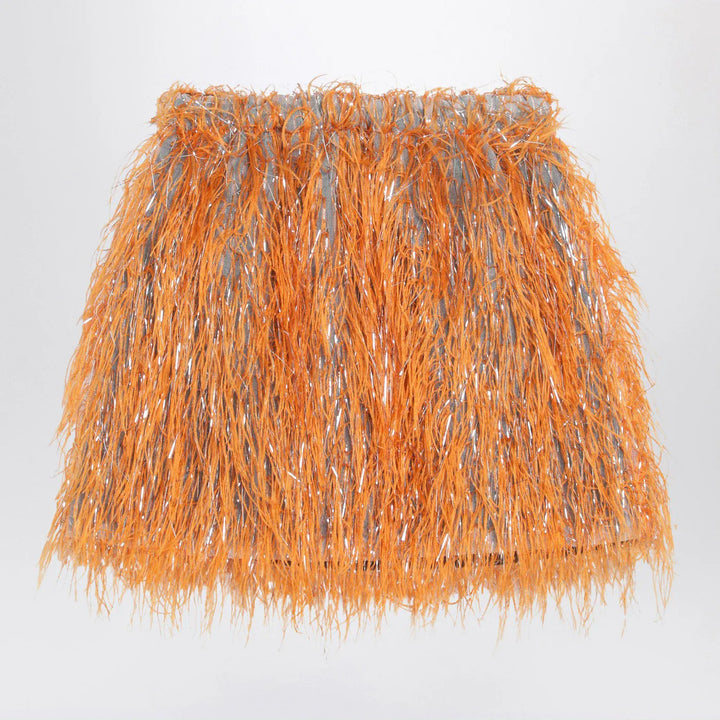 Douuod - Orange Maracaibo skirt with feathers Brand Skirts 8