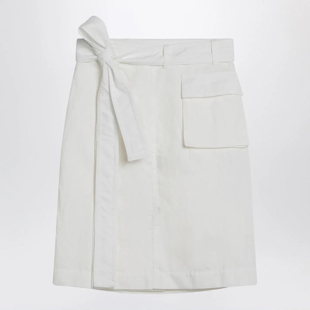 Ferragamo - White wrap skirt in cotton blend Brand Skirts 38  IT