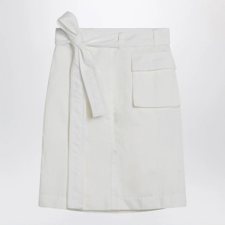 Ferragamo - White wrap skirt in cotton blend Brand Skirts 38  IT
