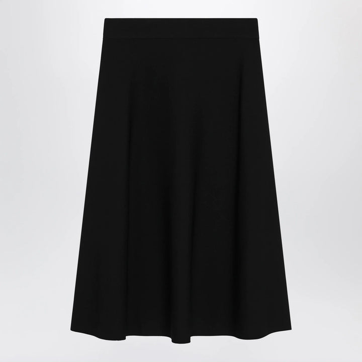 Max Mara - Flared midi skirt in viscose crêpe yarn, black Brand Skirts M