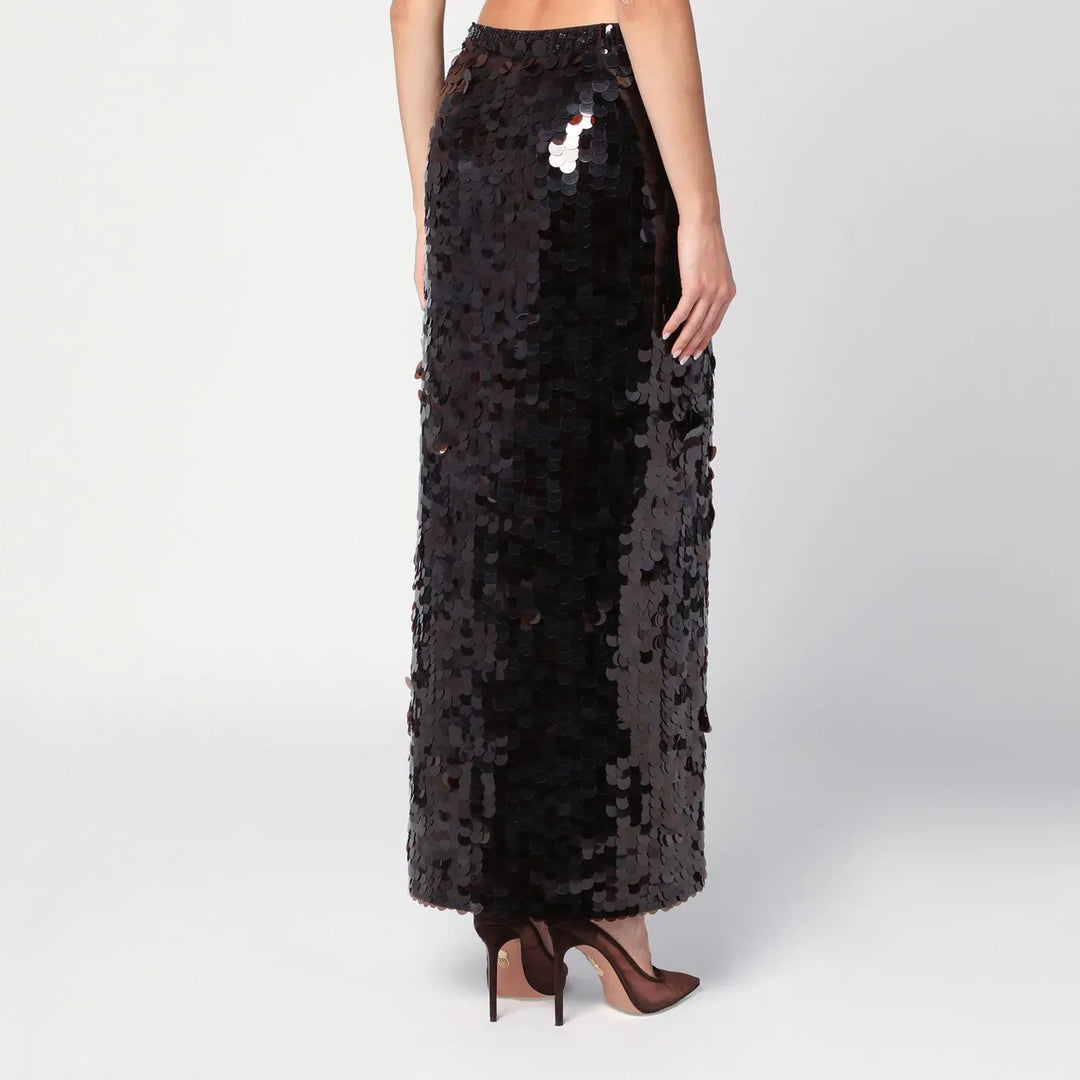 P.A.R.O.S.H. - Brown sequinned skirt with slit Brand Skirts M